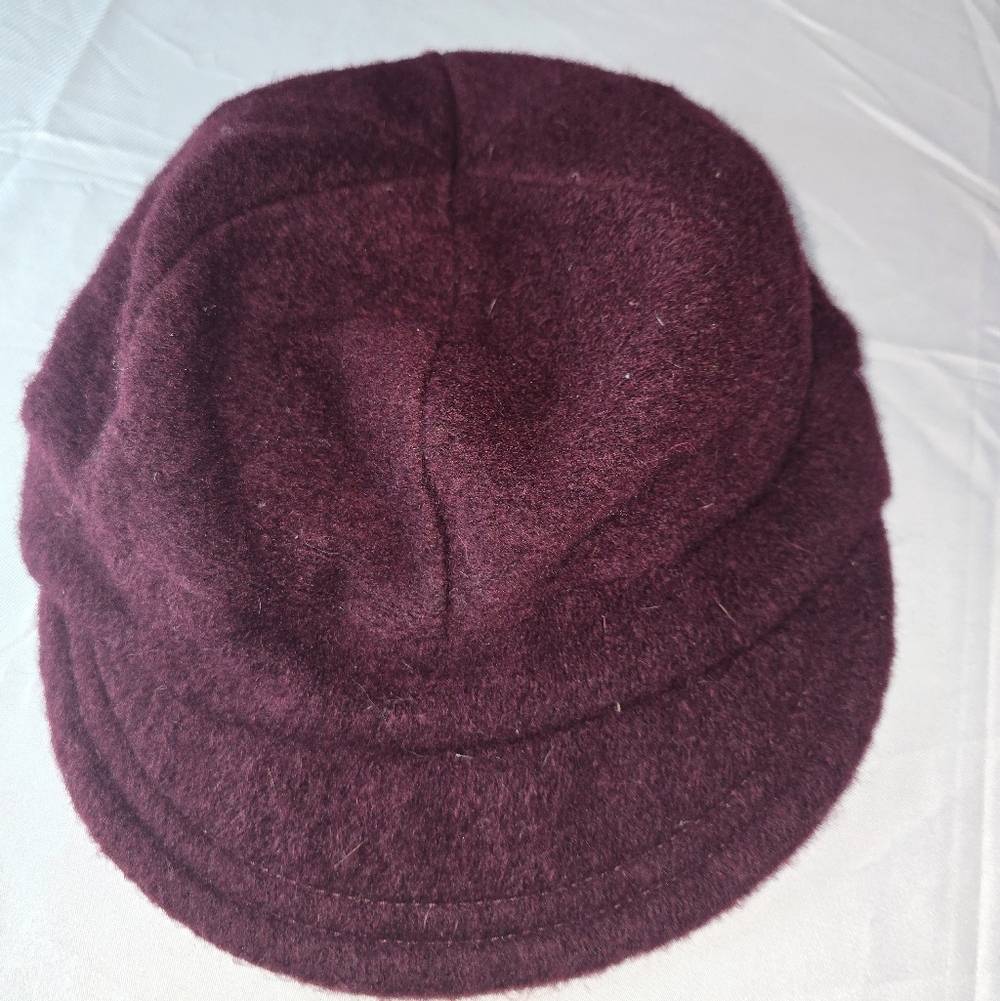 Bordoni Burgandy Wool Blend Newsboy Cap Y2k Stylish Made In Italy